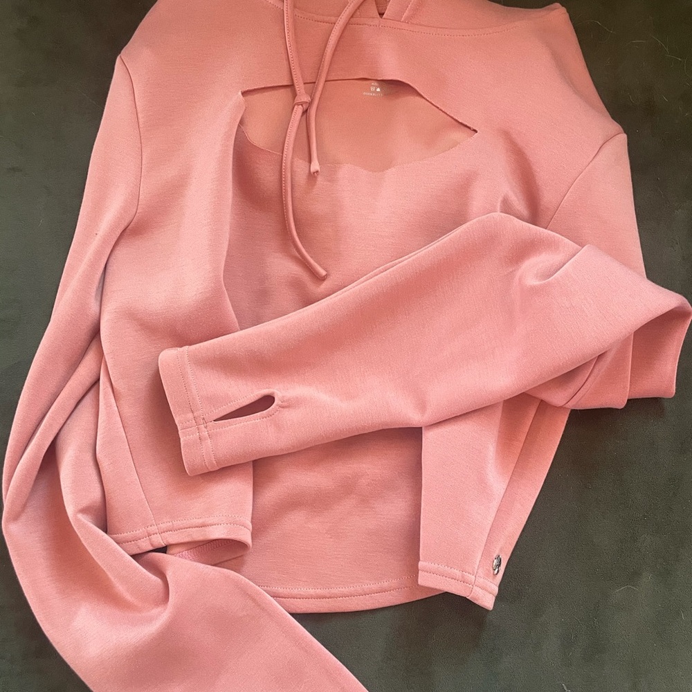 BuffBunny Bellini crop cutout hoodie pink L